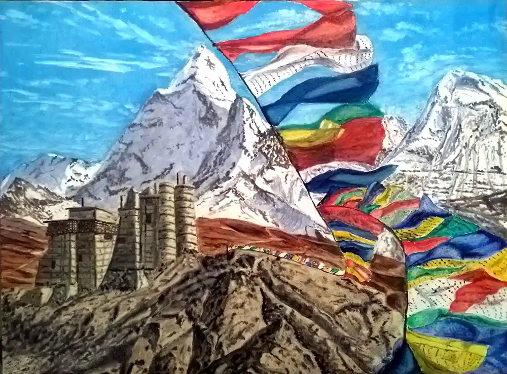 When Hopes are on Line and Prayers Fly, Oil Painting, Realistic, Nature, Wall decore, Artwork, Handpainted, Art, Painting, VistaPallette